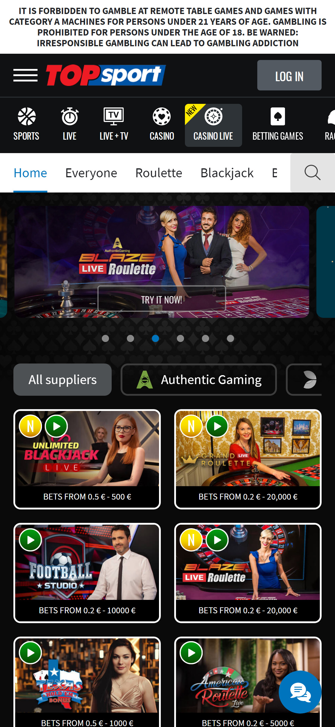 Top Sport Casino Latvia Mobile Live Dealer Games Review