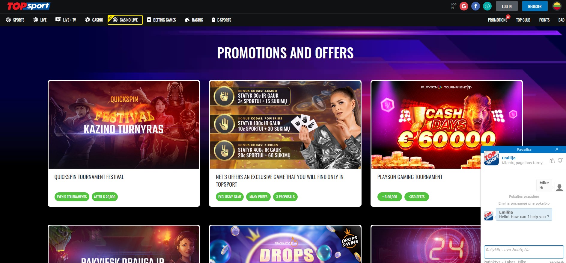 Top Sport Casino Latvia Support