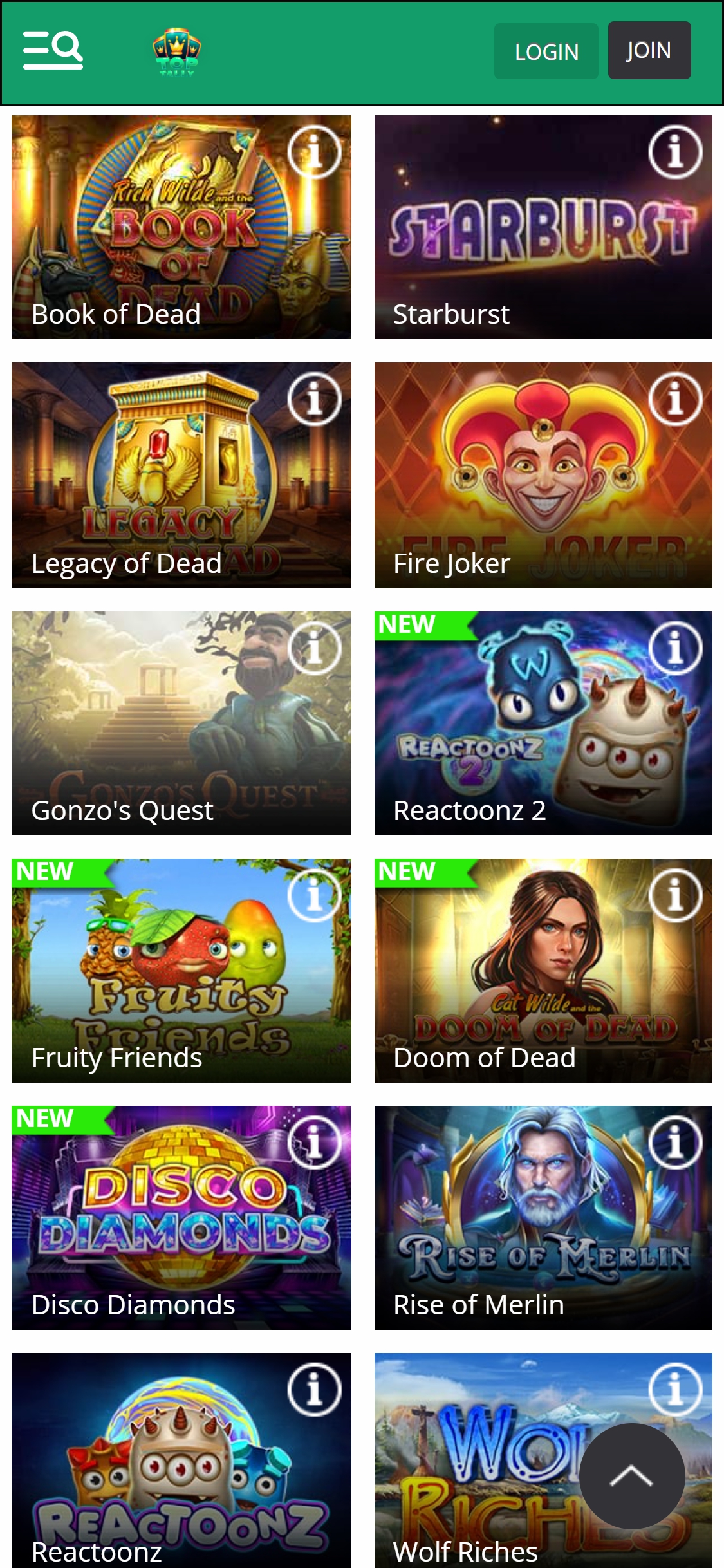 Toptally Casino Mobile Games Review
