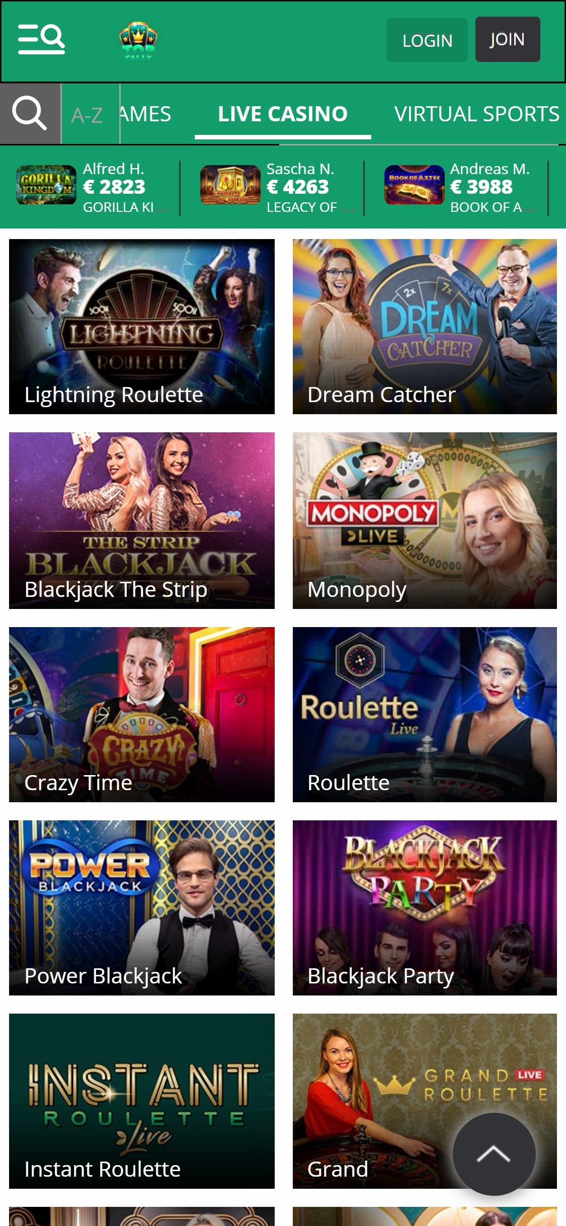 Toptally Casino Mobile Live Dealer Games Review