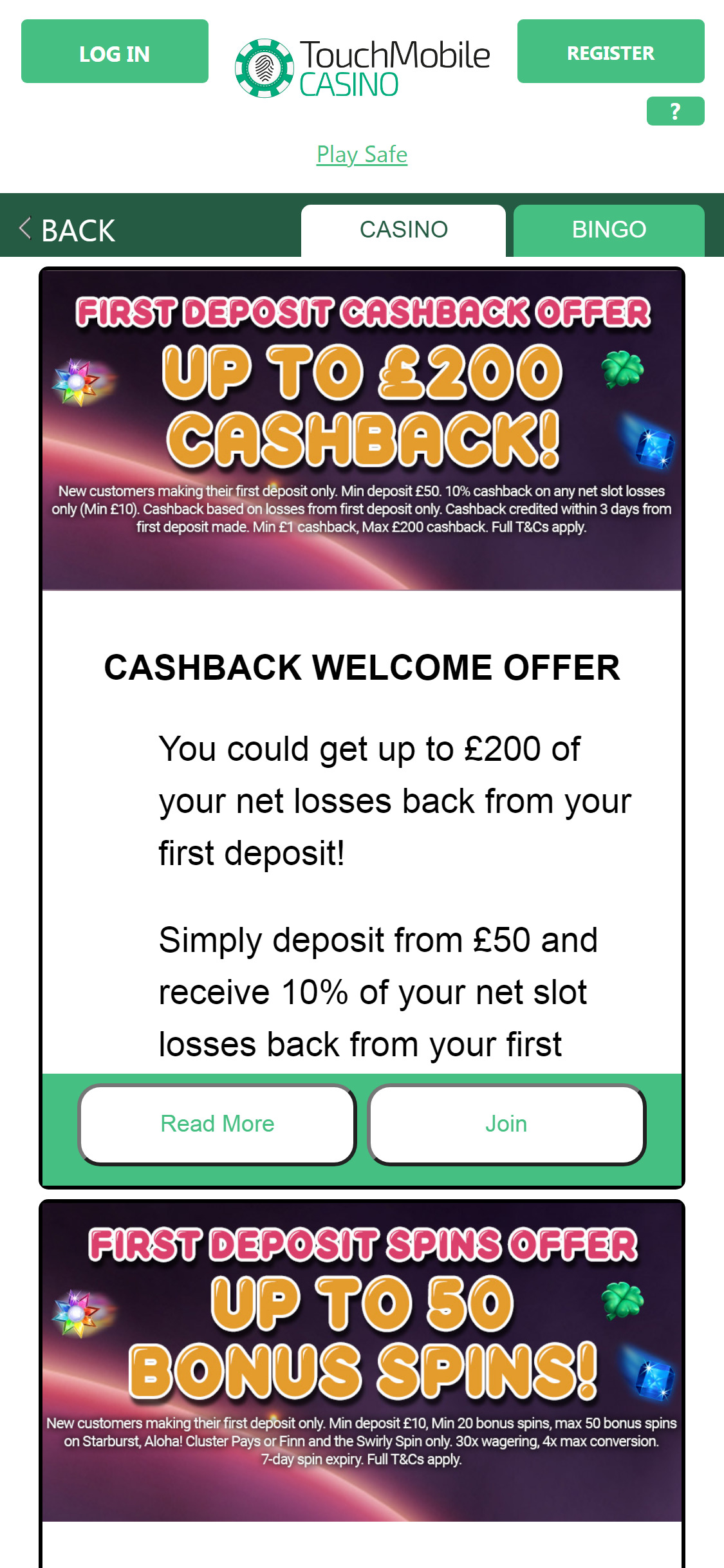 Touch Mobile Casino Mobile No Deposit Bonus Review