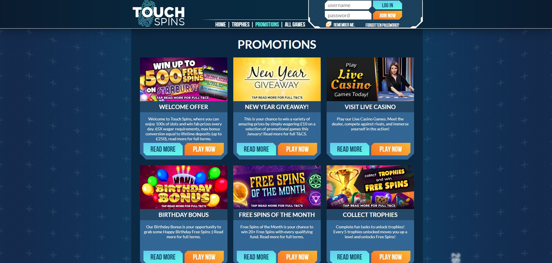 Touch Spins Casino No Deposit Bonus