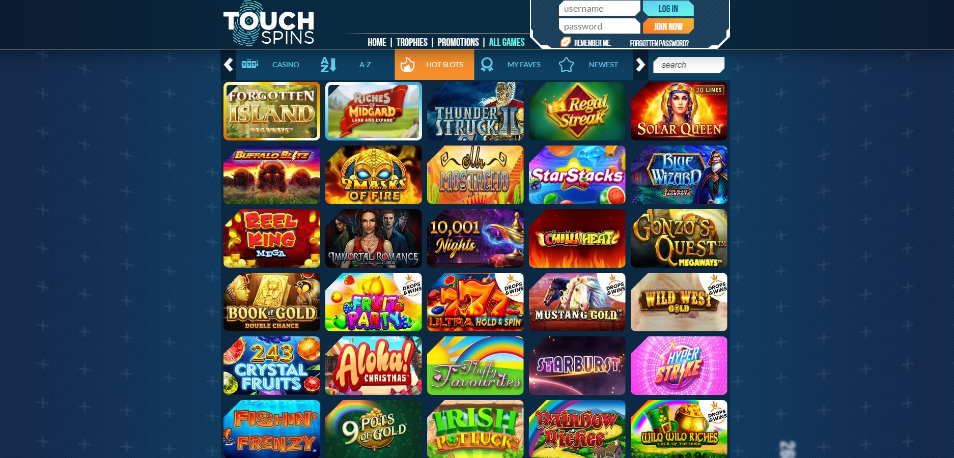 Touch Spins Casino Games