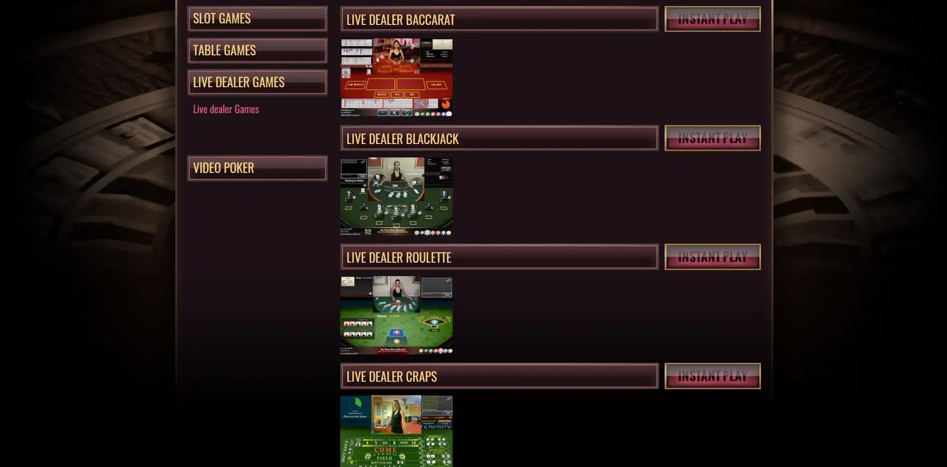Tradition Casino Live Dealer Games