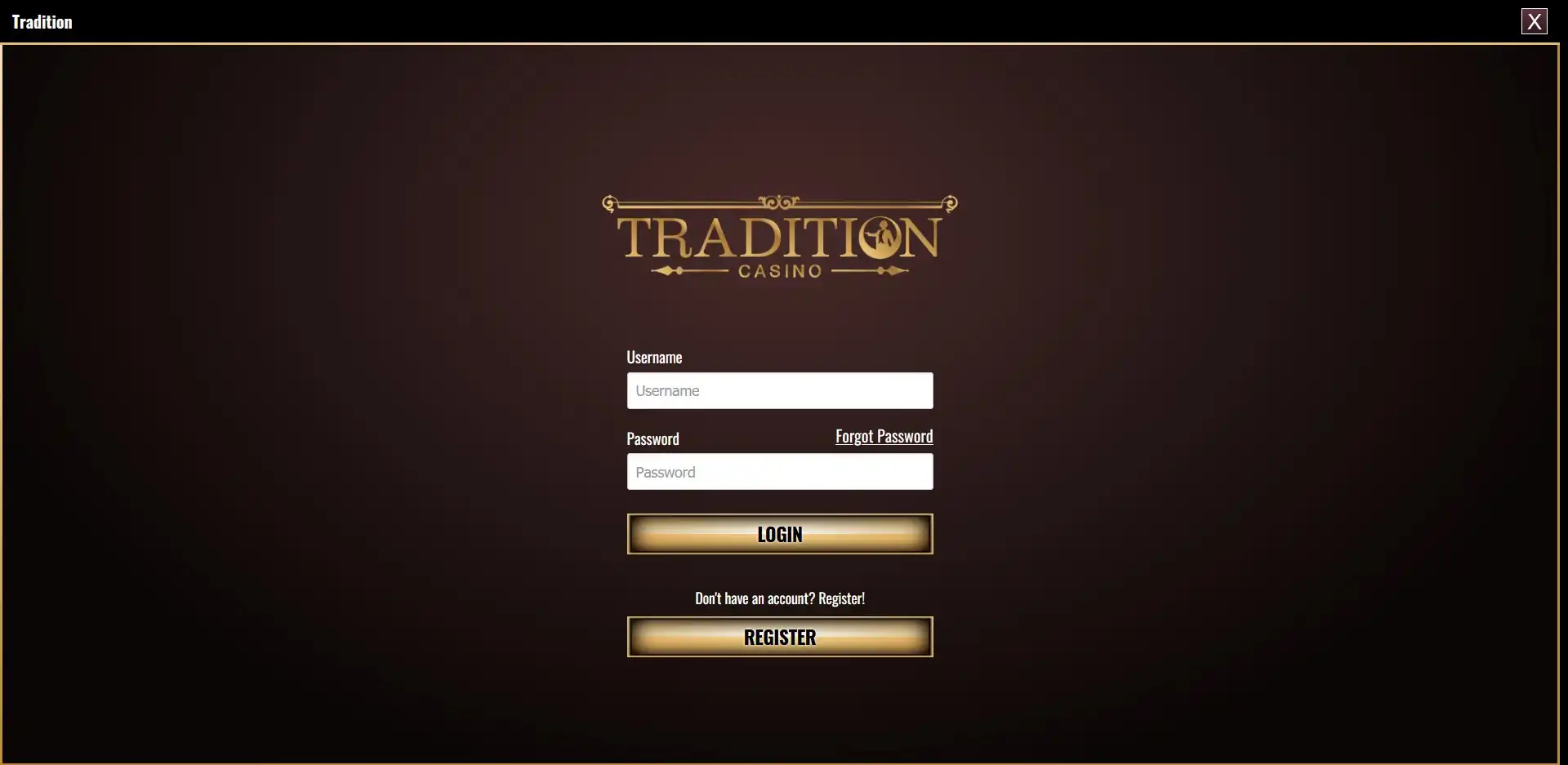 Tradition Casino Login