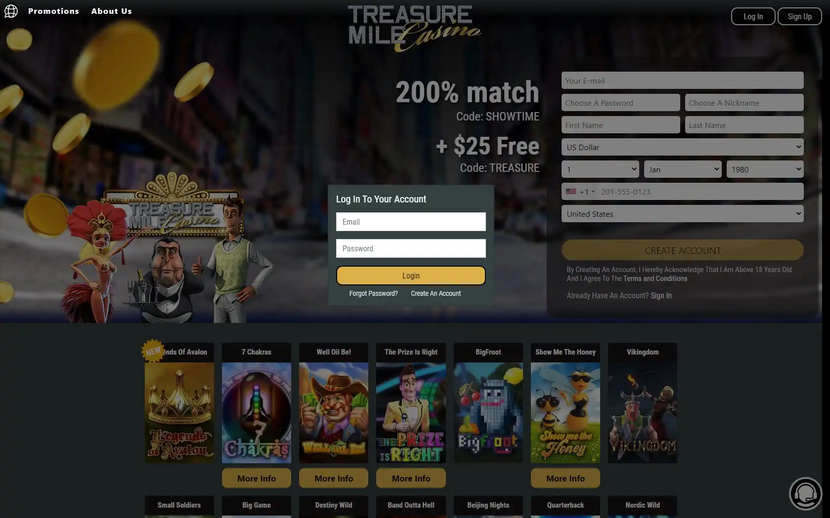 Treasure Mile Casino Login