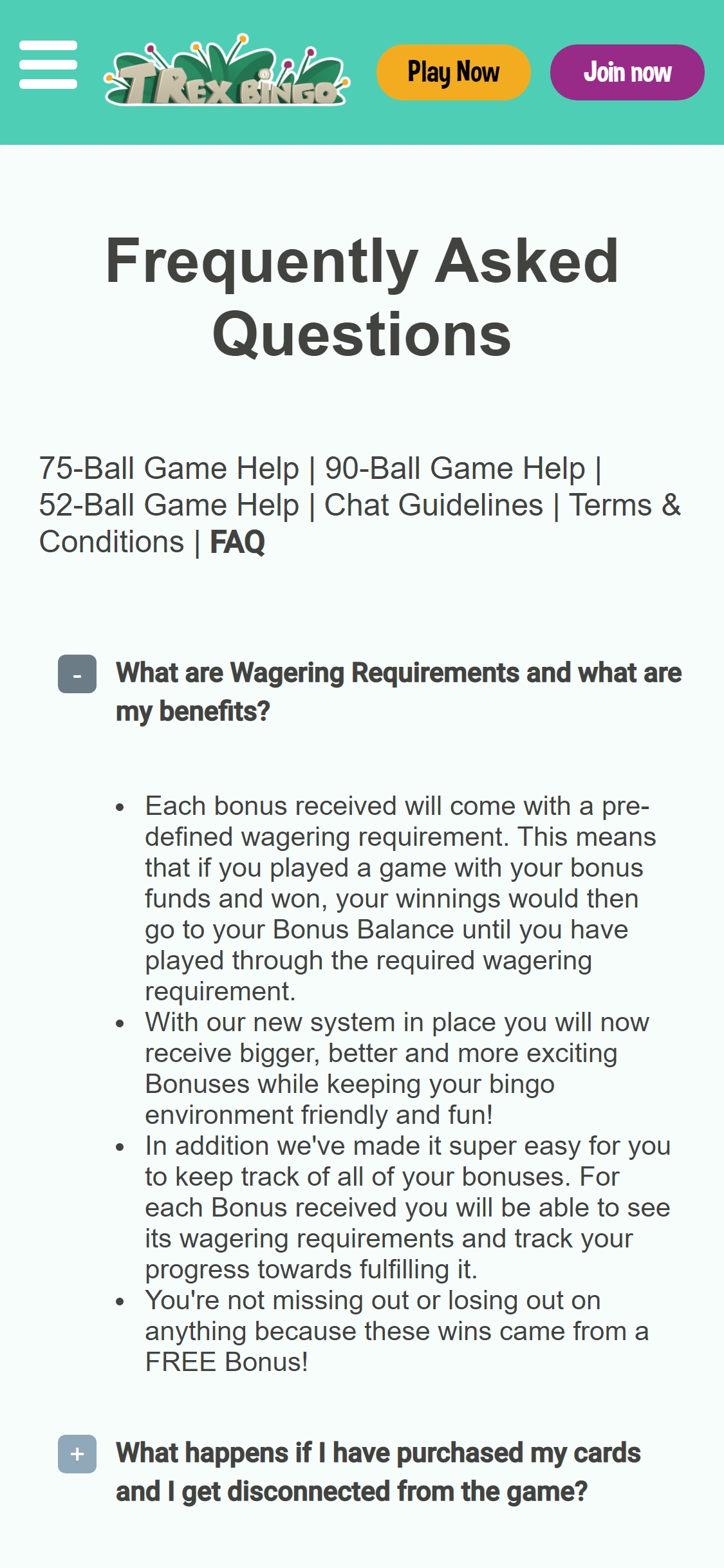T-Rex Bingo Casino Mobile Support Review