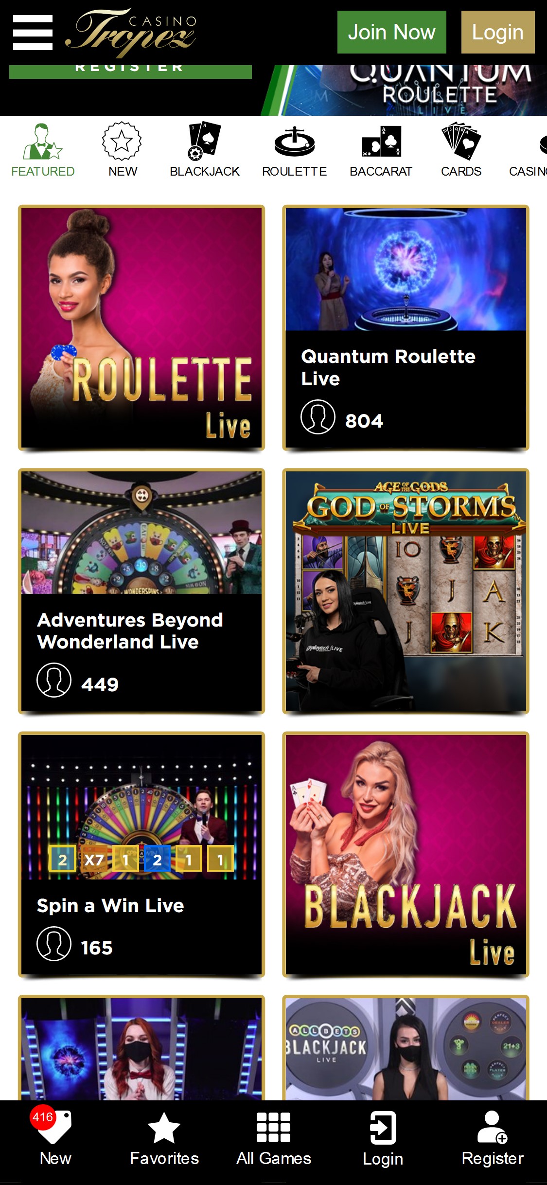 Trope Z Casino Mobile Live Dealer Games Review