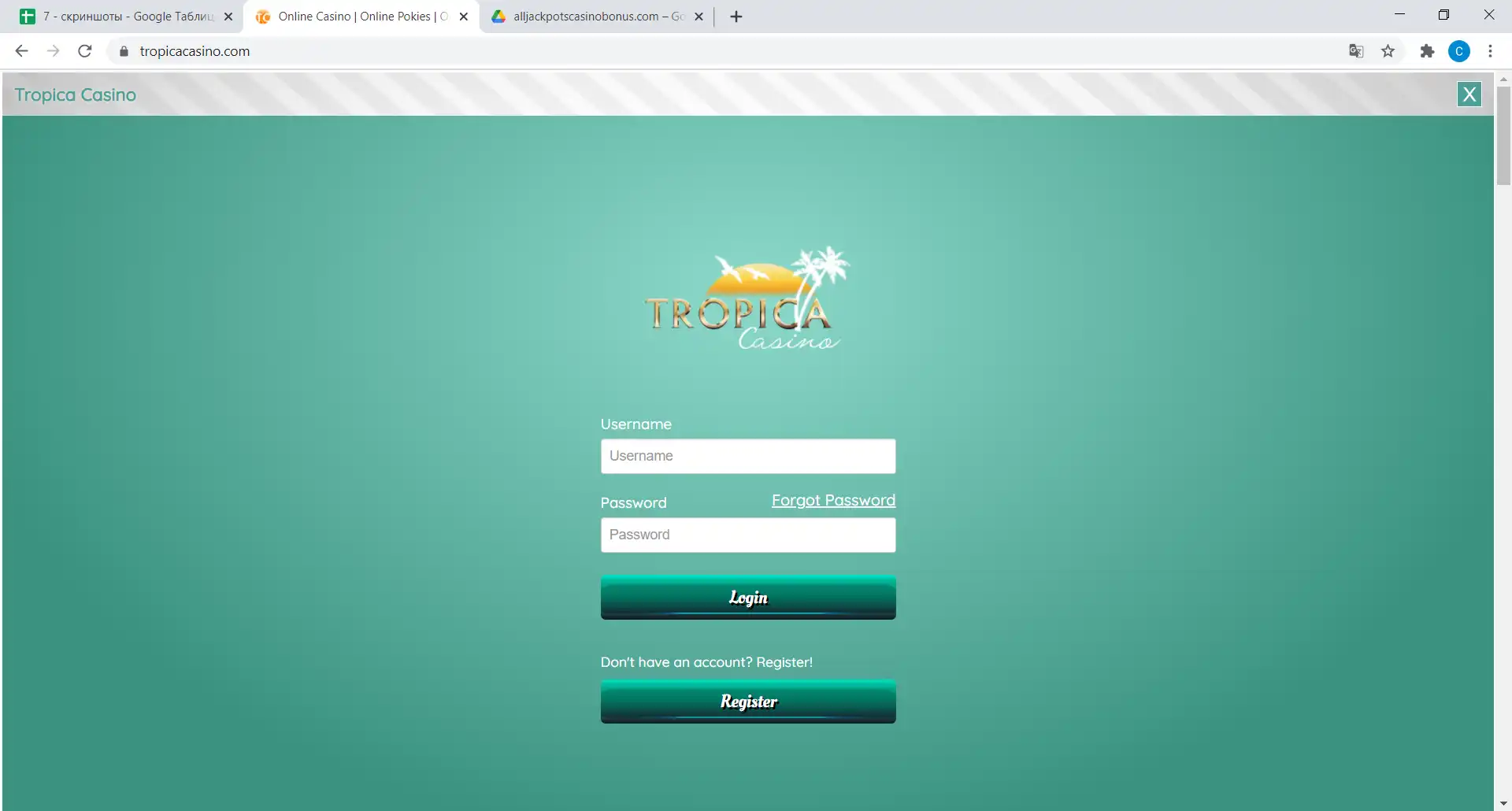 Tropica Casino Login