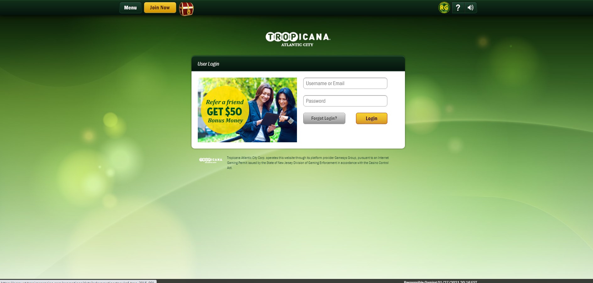 tropicana online casino customer service