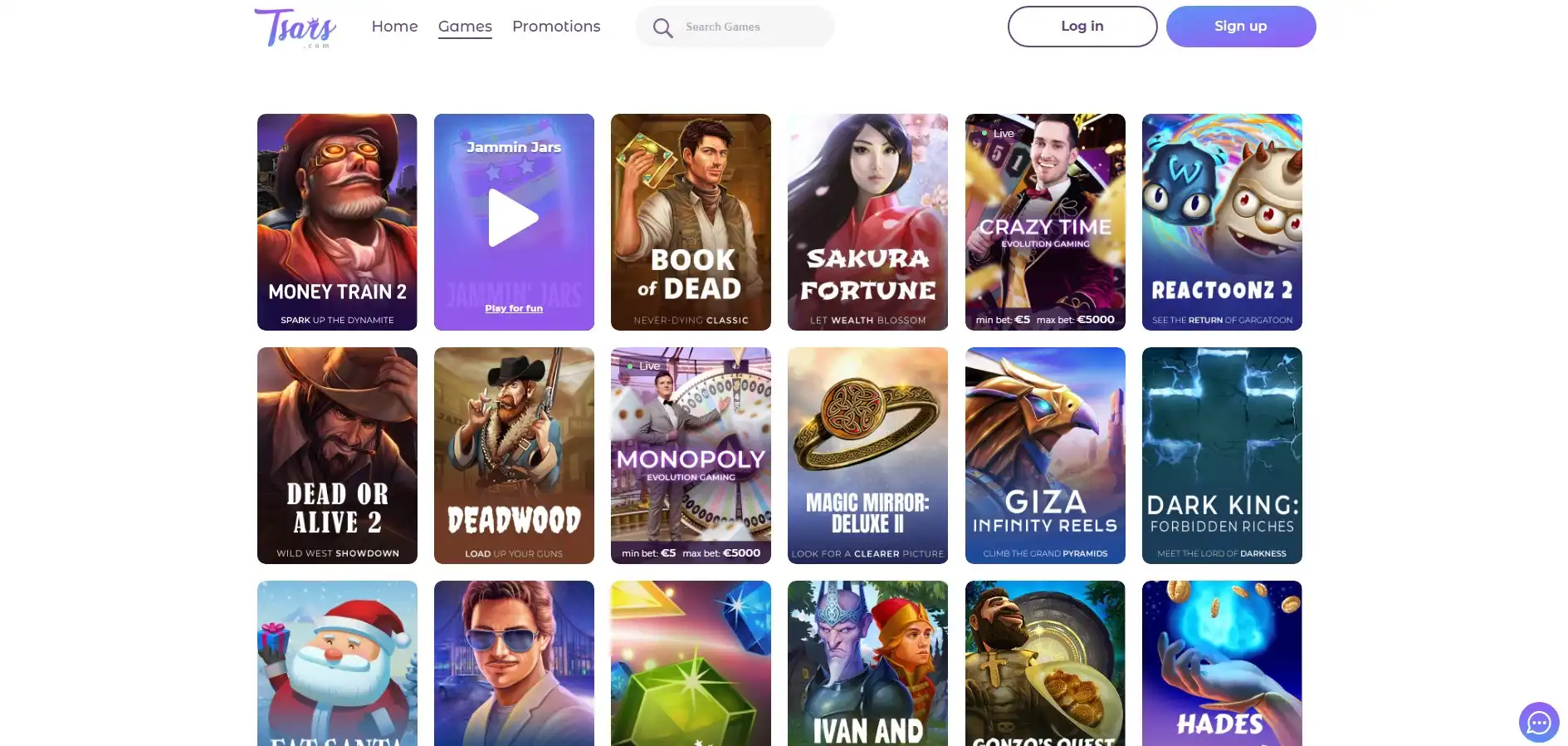 Tsars Casino Games