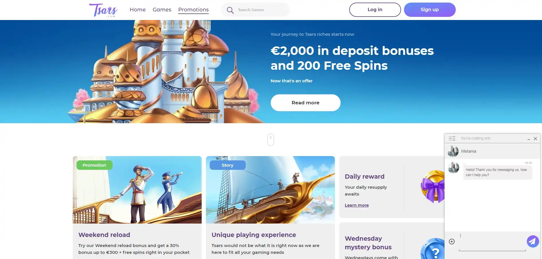 Tsars Casino Support