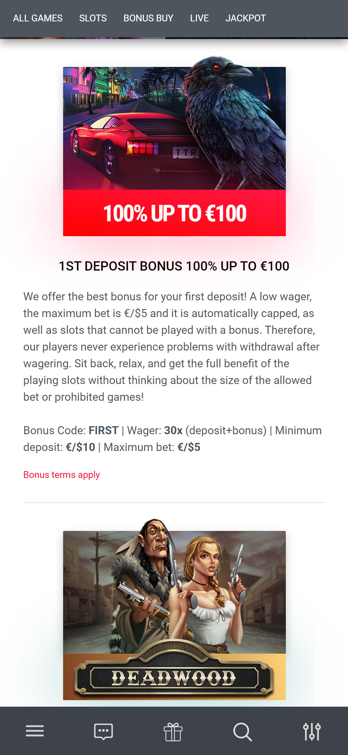 TTR Casino Mobile No Deposit Bonus Review