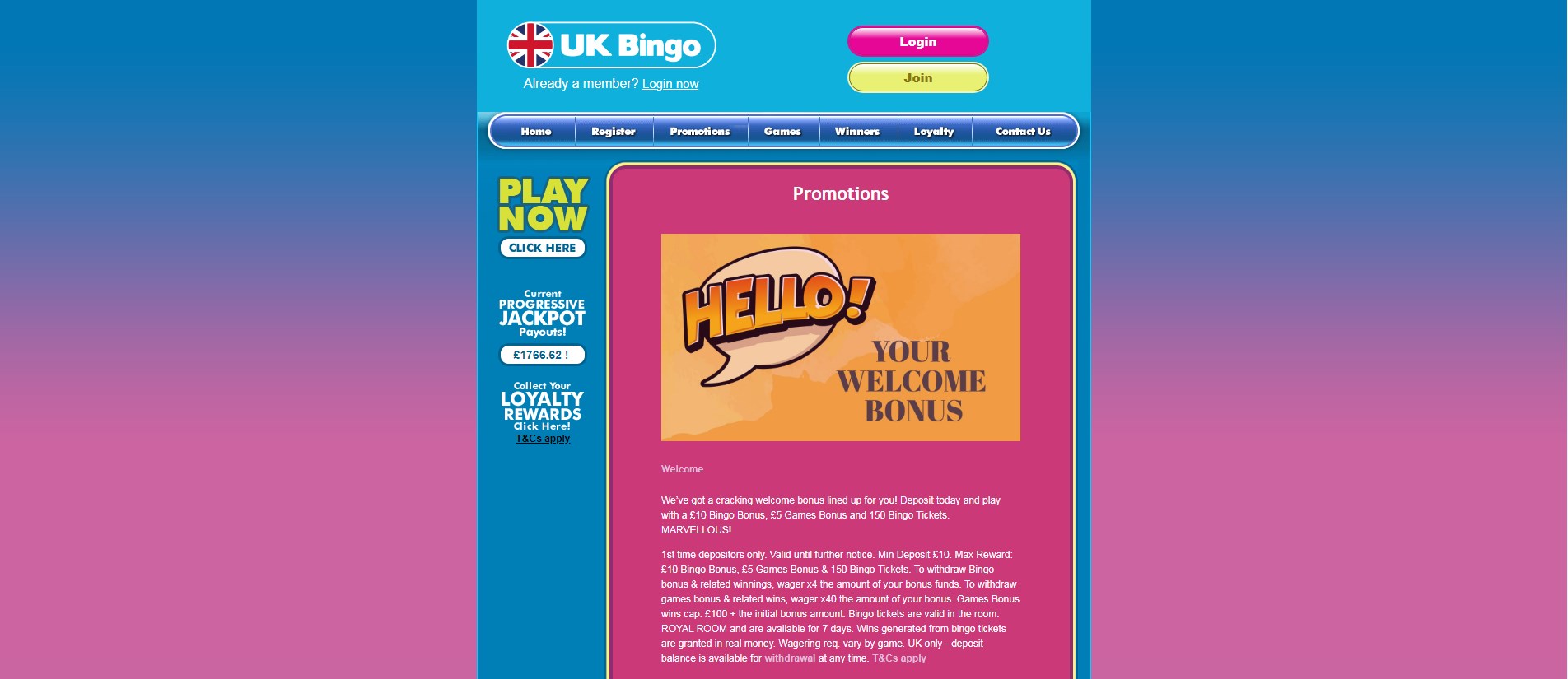UK Bingo Casino No Deposit Bonus