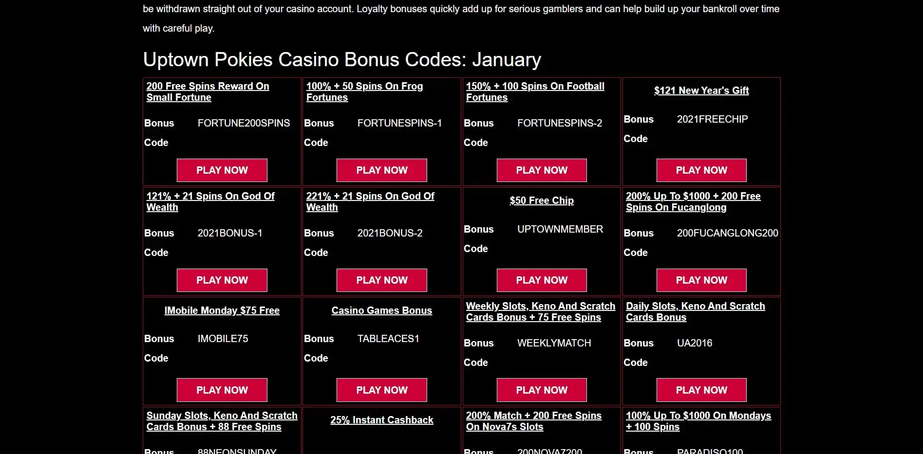 Uptown Pokies Casino No Deposit Bonus