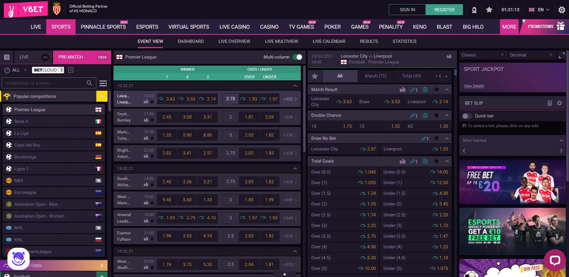 Vbet Casino Betting