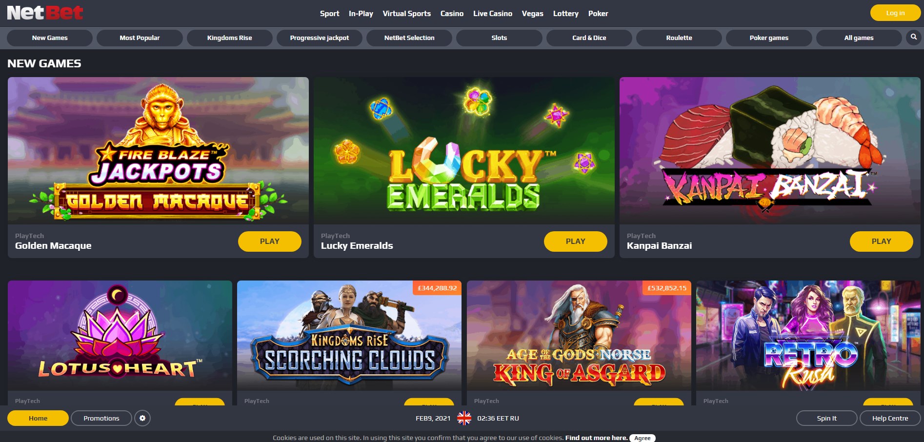 NetBet Vegas Casino UK Games