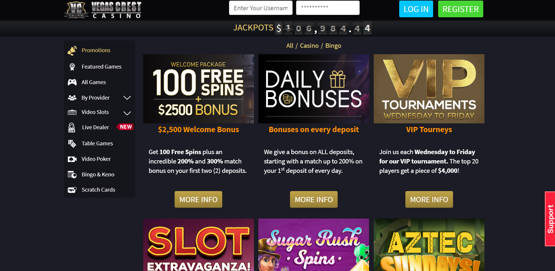 Vegas Crest Casino No Deposit Bonus