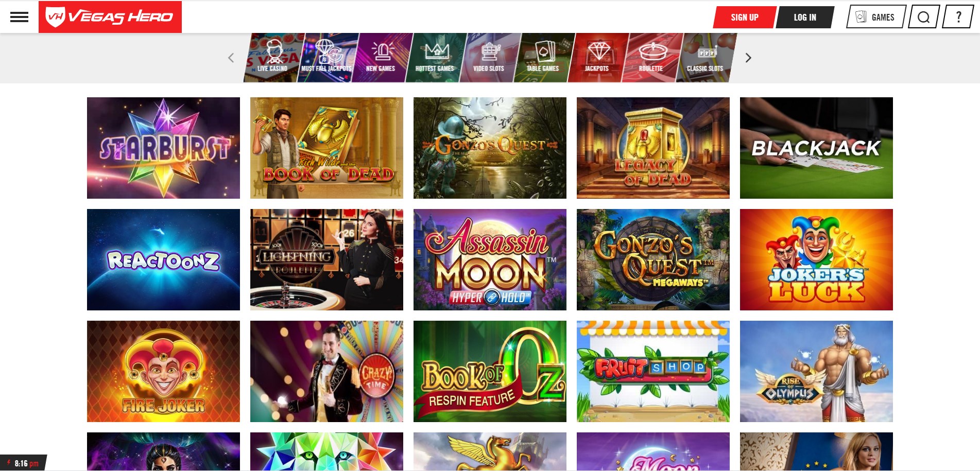 VegasHero Casino Games