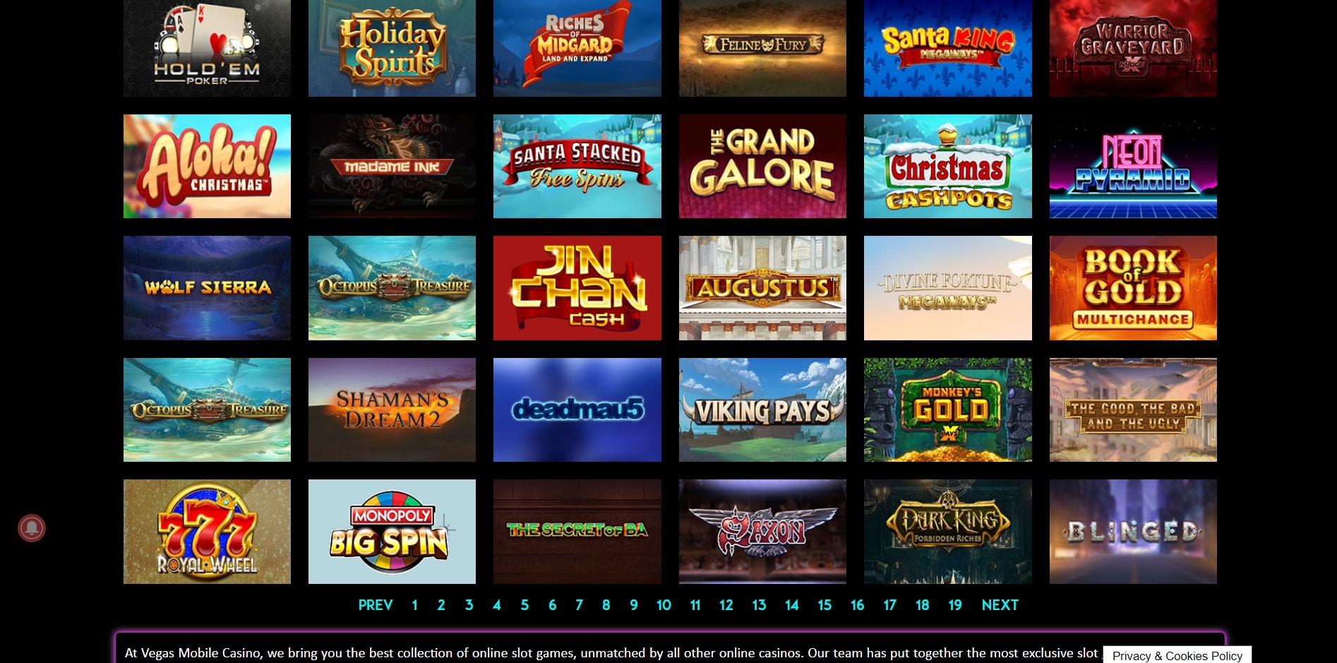 Vegas Mobile Casino Games