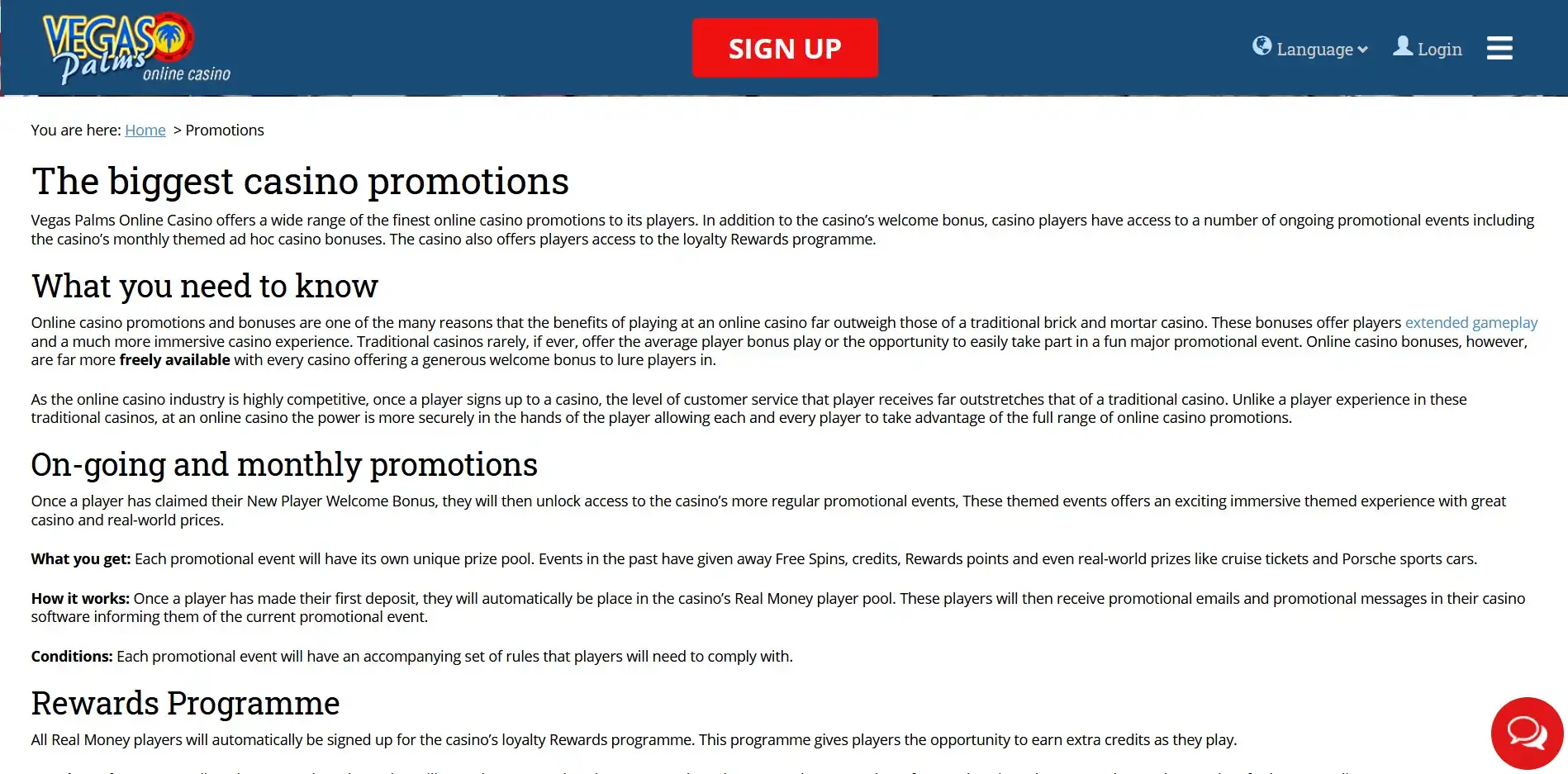 Vegas Palms Casino No Deposit Bonus