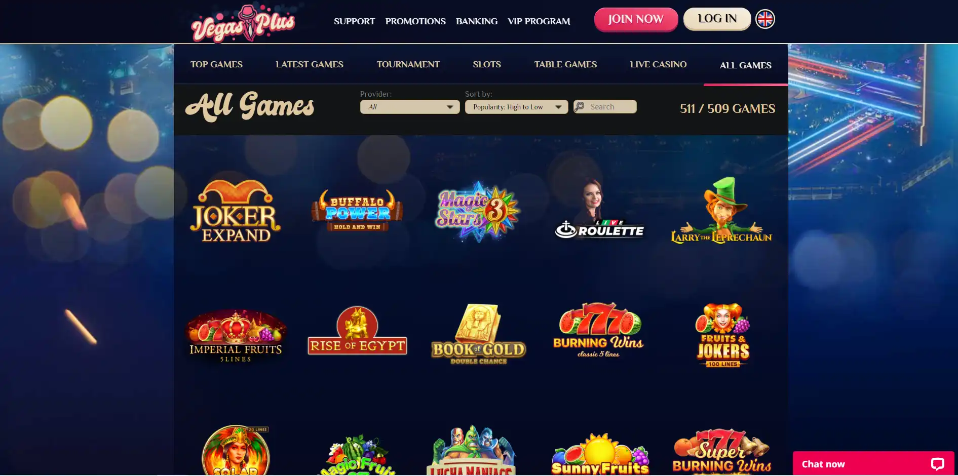VegasPlus Casino Games