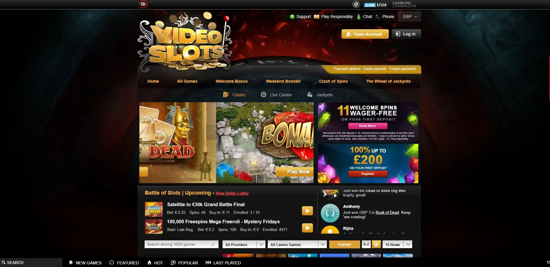 Videoslots Casino Review