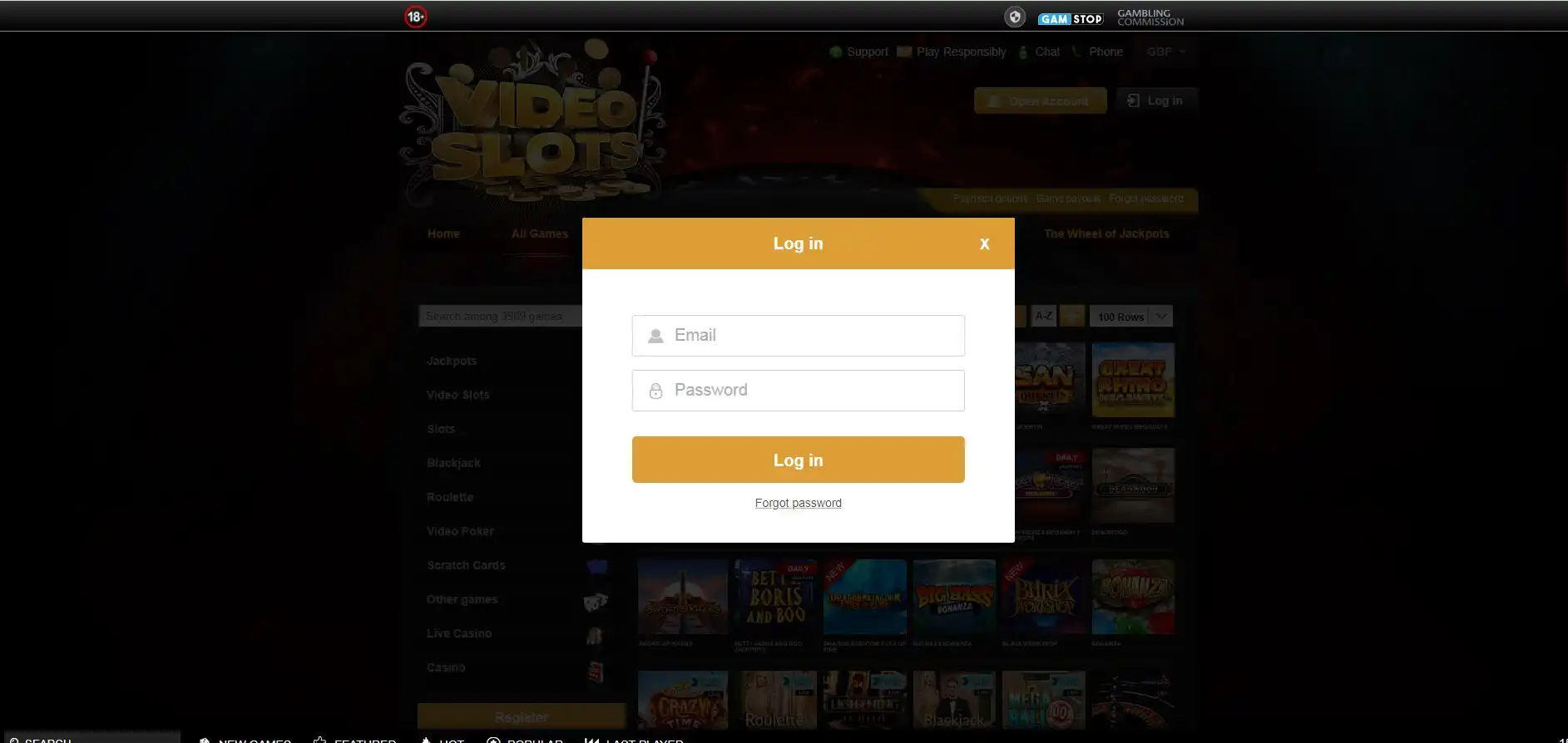 Videoslots Casino Login