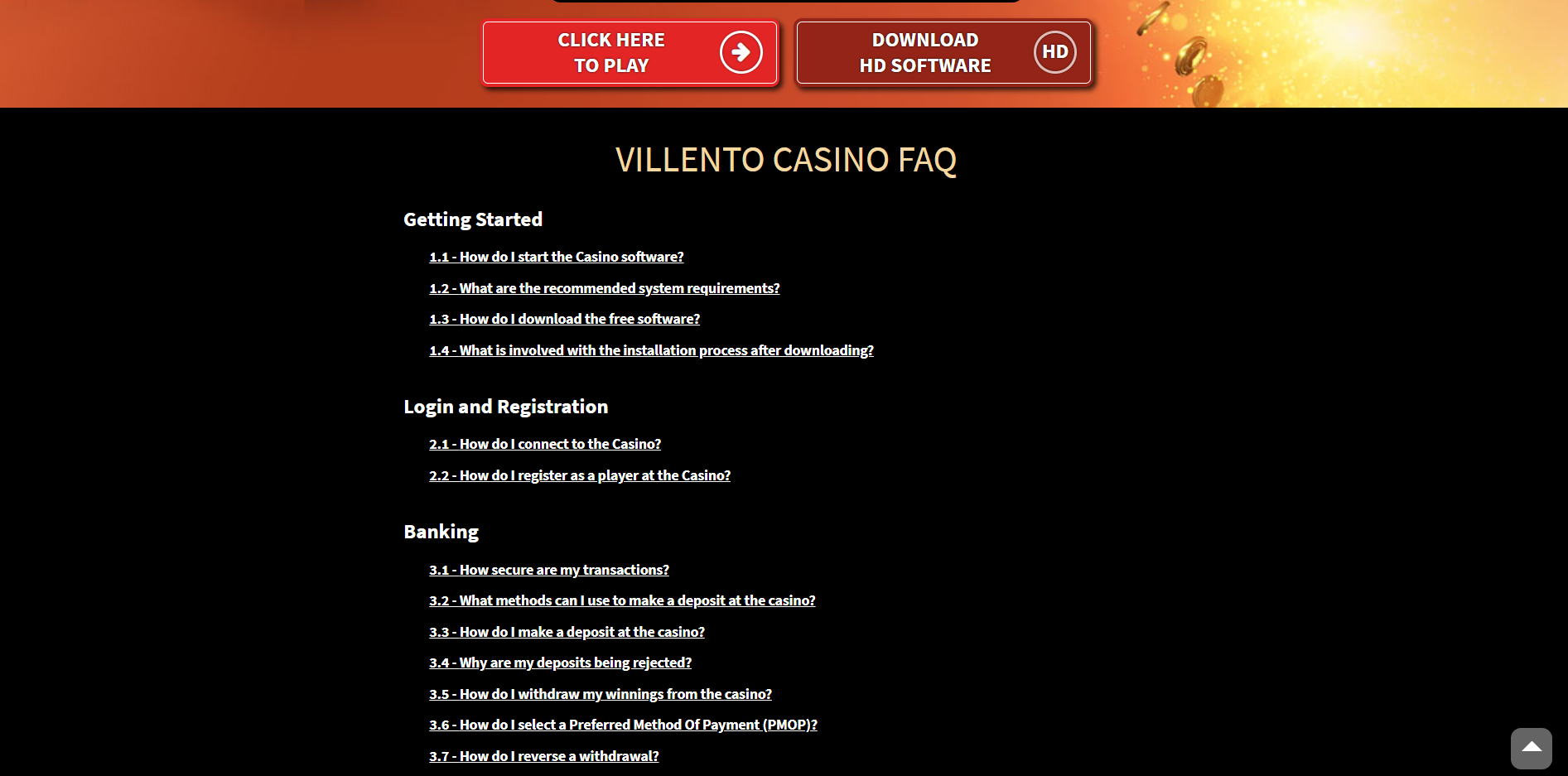 Villento Casino Support
