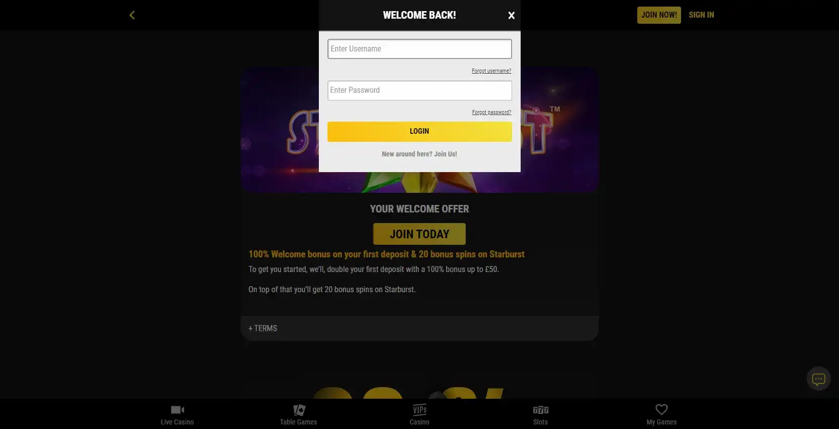 VIPs Casino Login