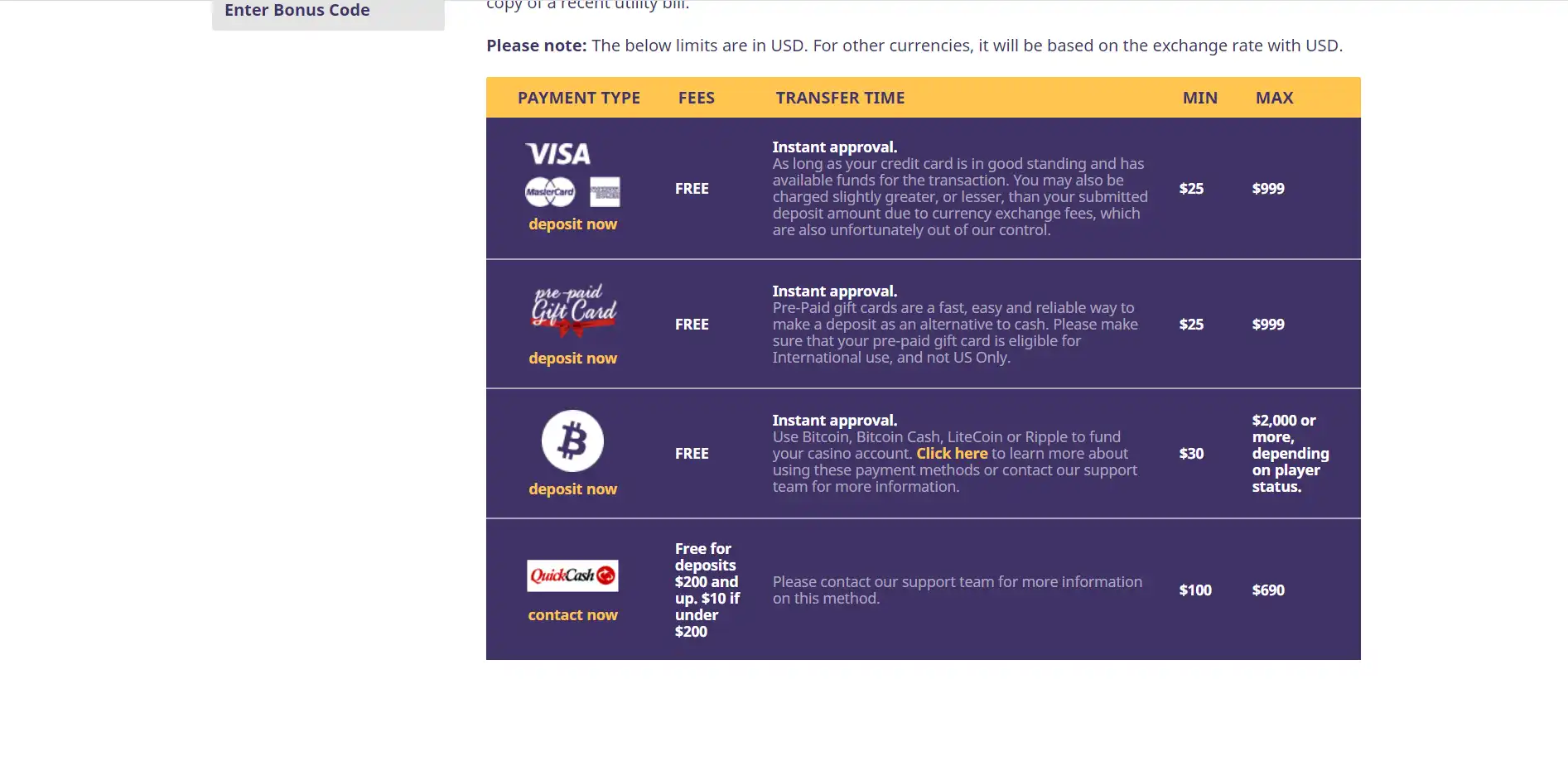 Vip Slots Casino Payment Methods