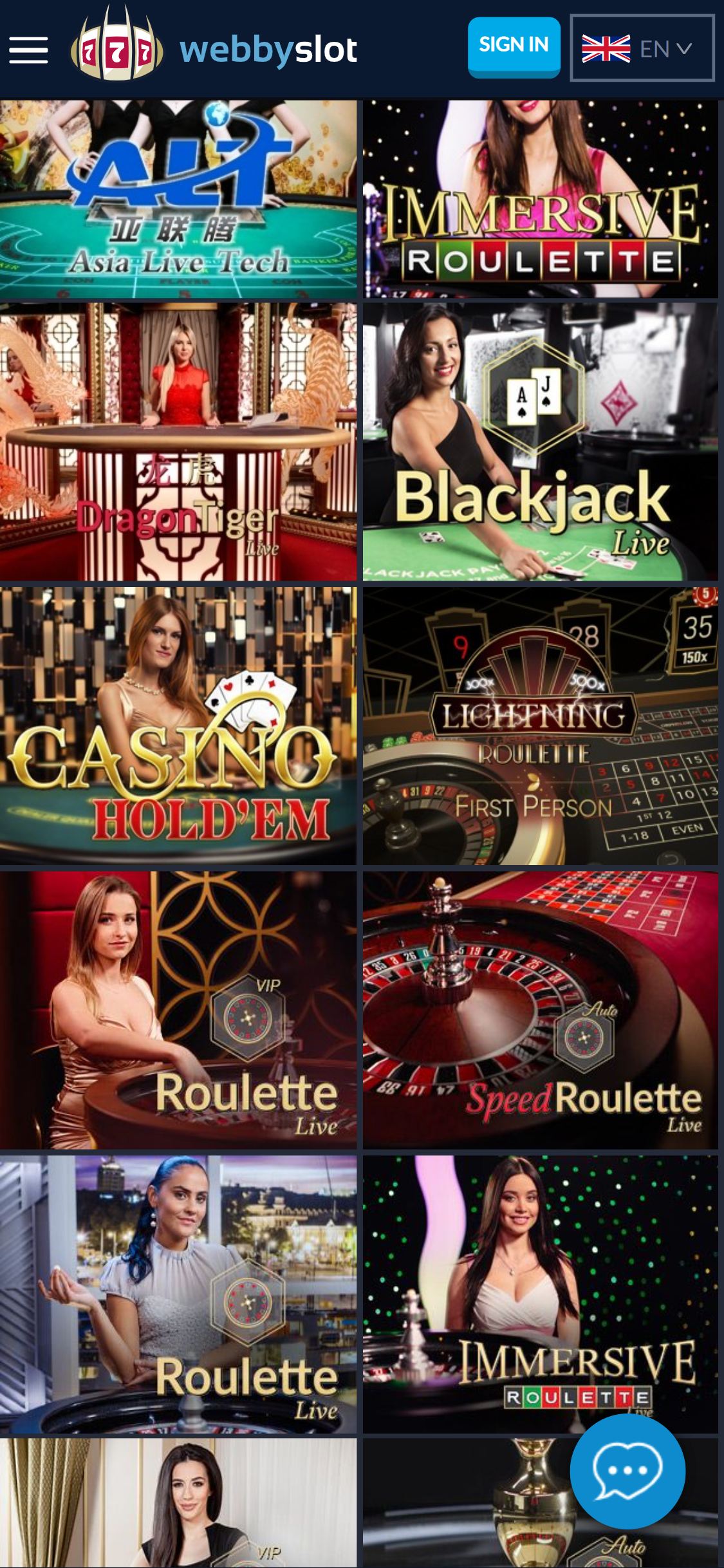 WebbySlot Casino Mobile Live Dealer Games Review