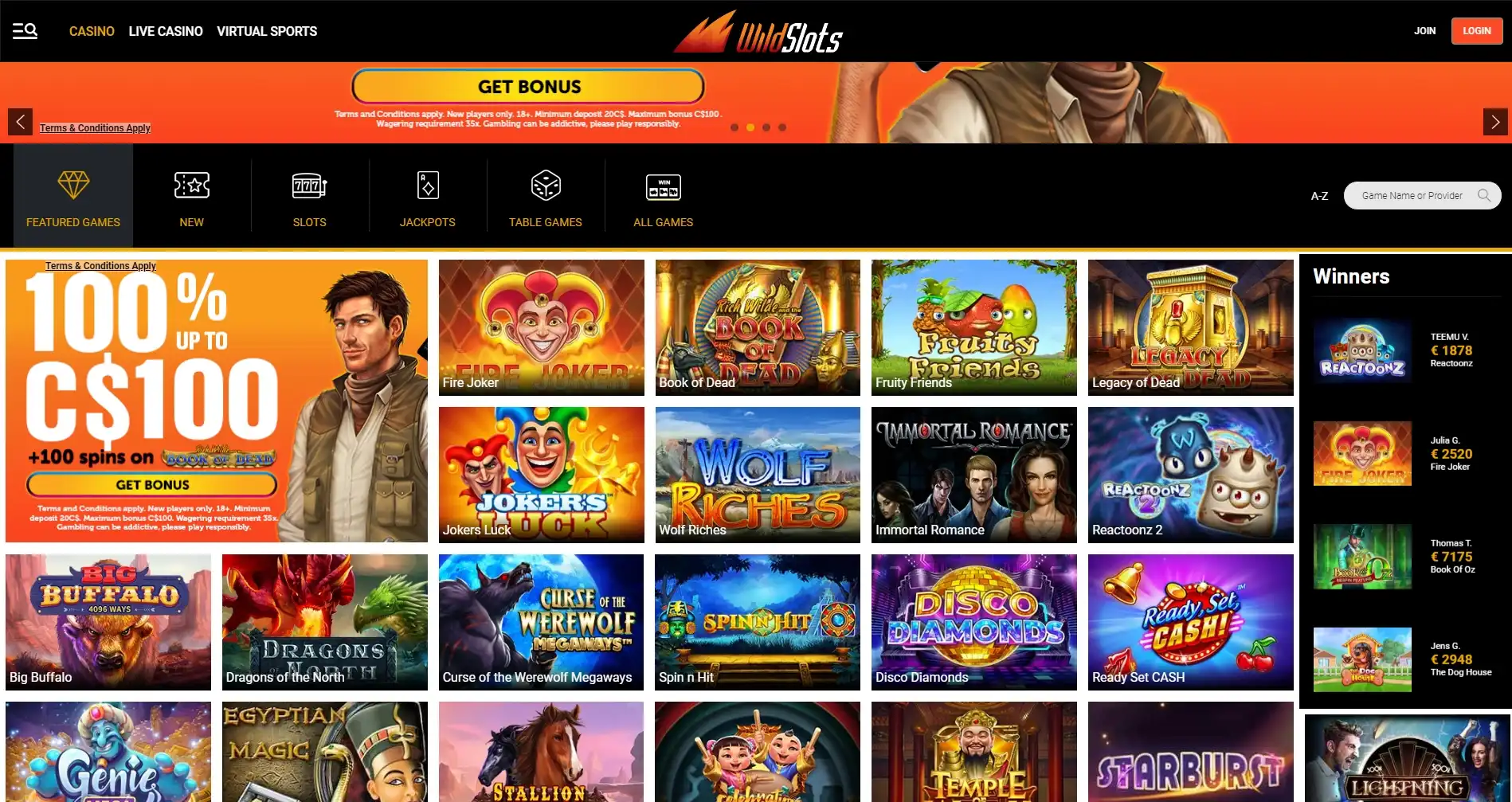 WildSlots Casino Games