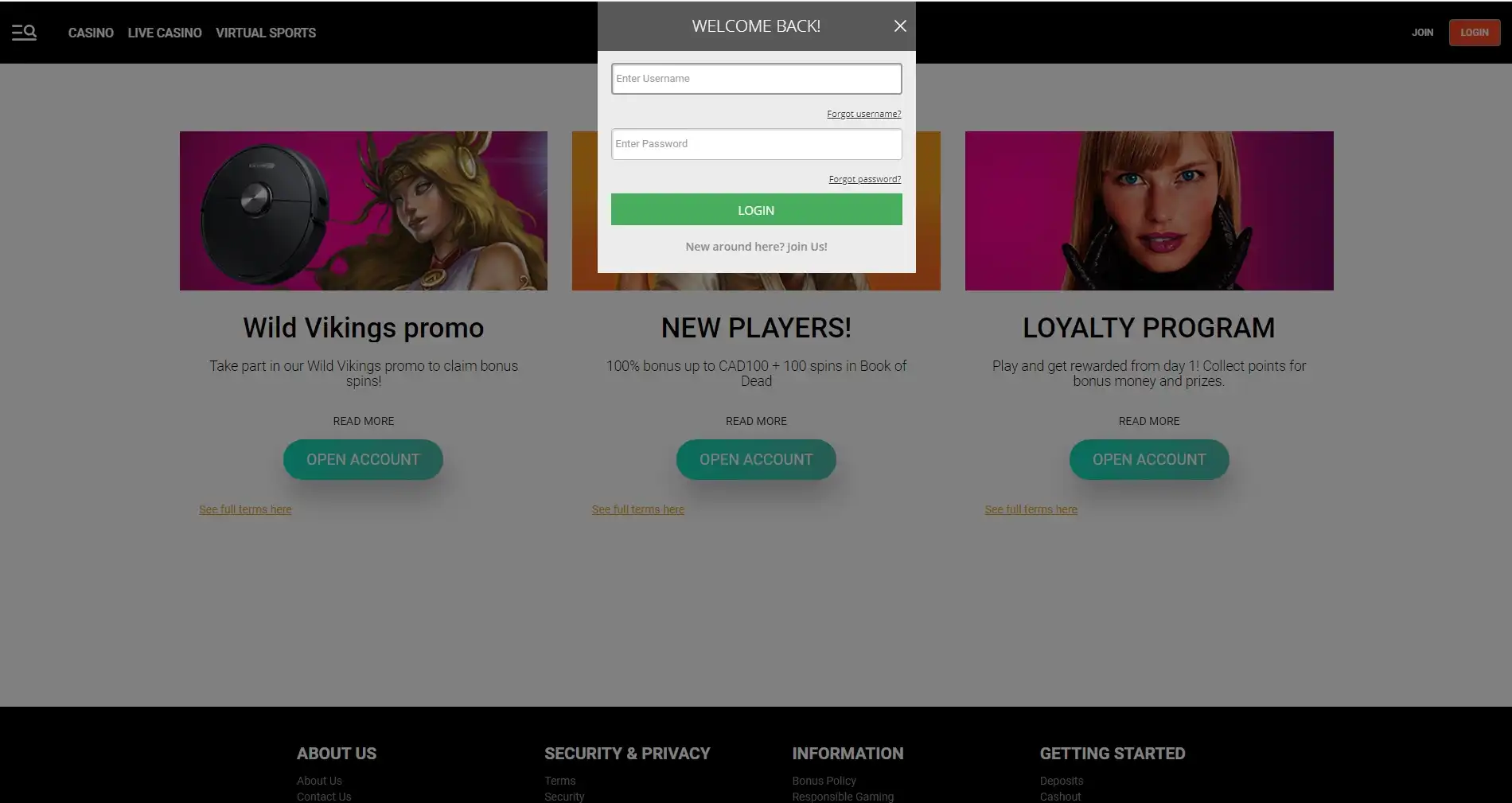 WildSlots Casino Login