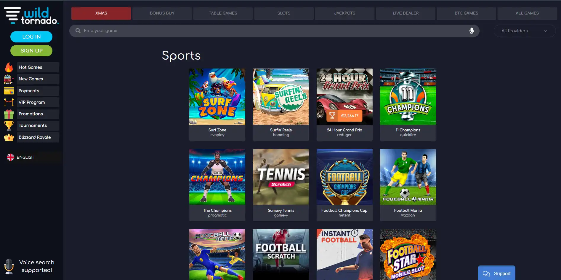 WildTornado Casino Betting
