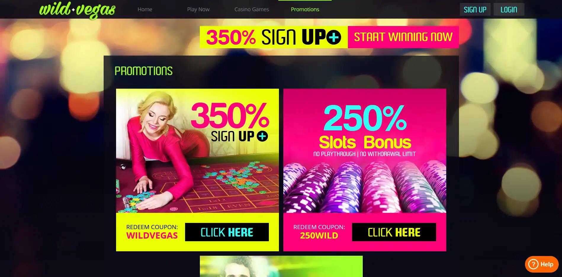 Wild Vegas Casino No Deposit Bonus