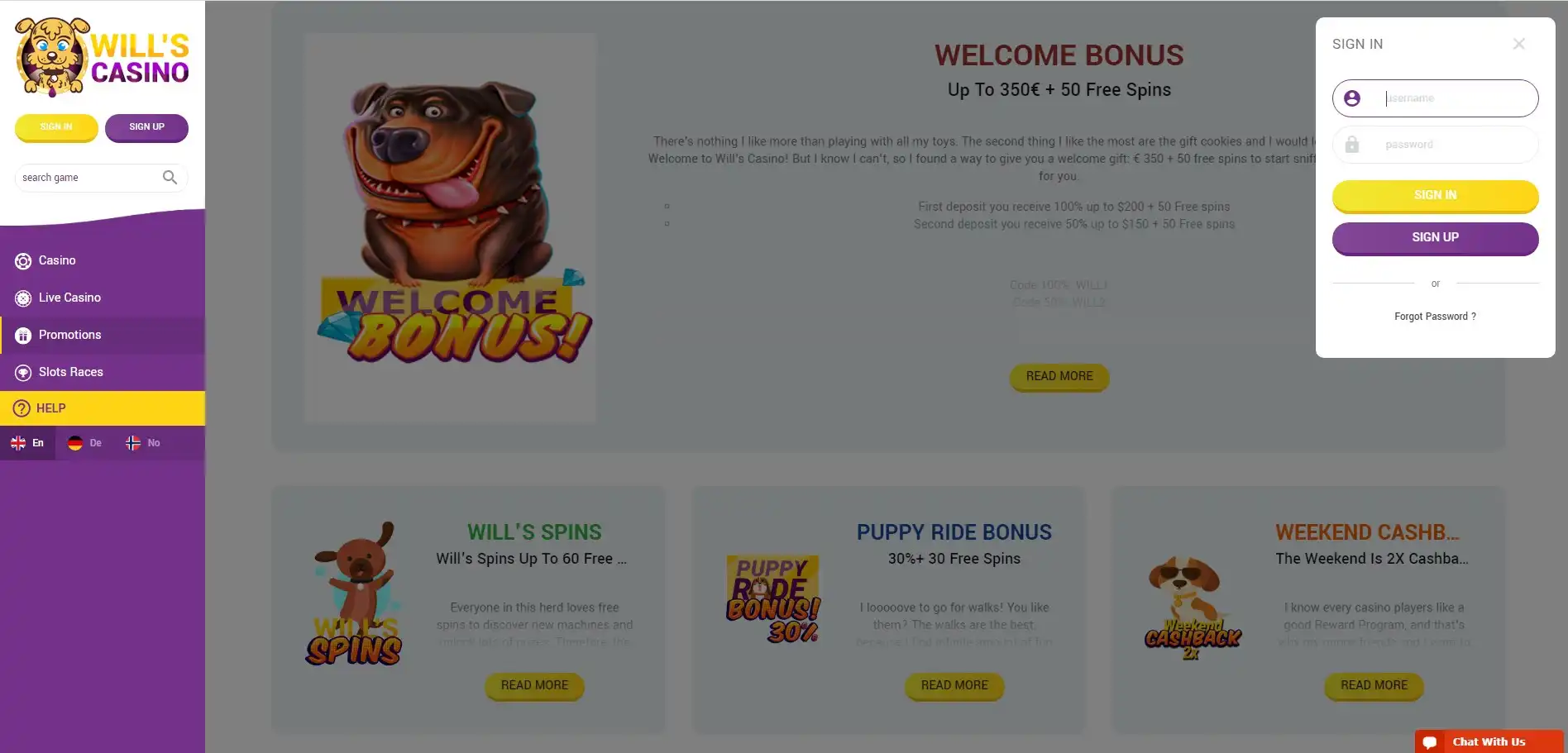 Will's Casino Login
