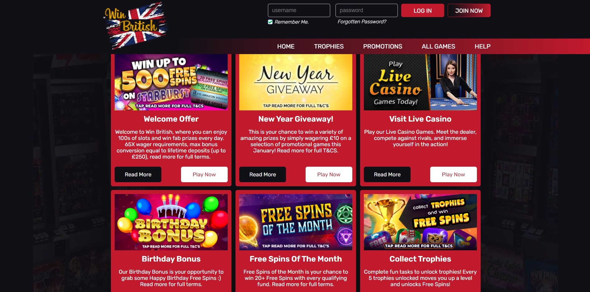 Win British Casino No Deposit Bonus