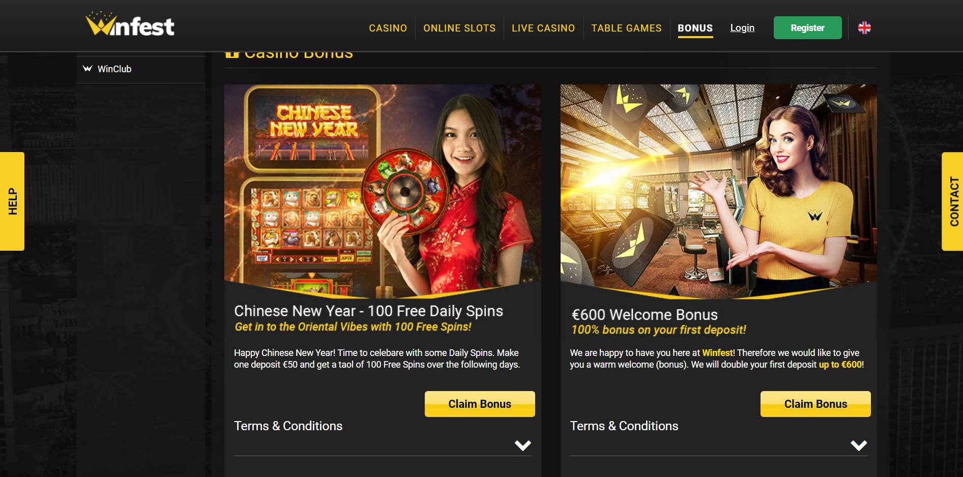 Winfest Casino No Deposit Bonus