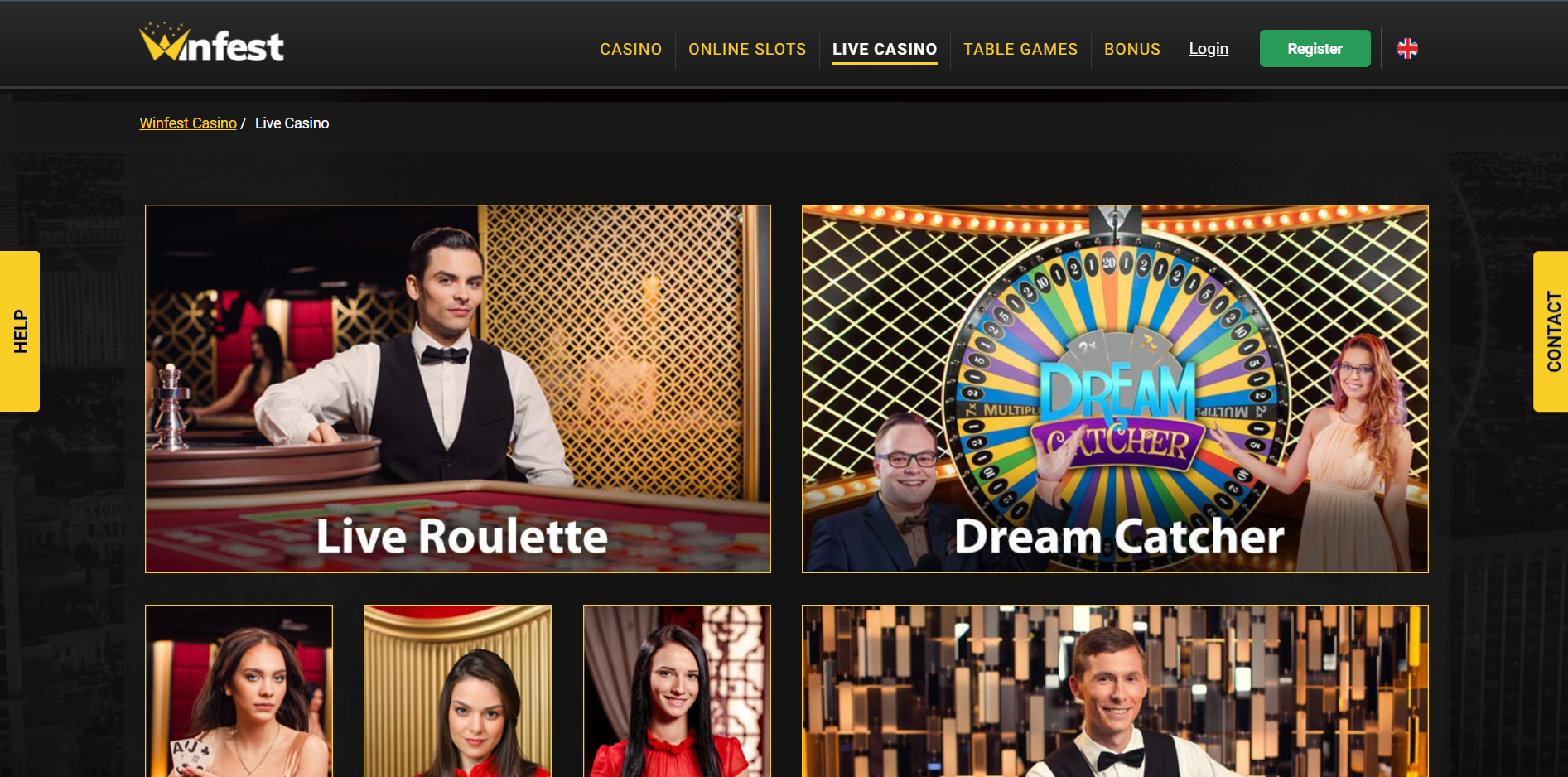 Winfest Casino Live Dealer Games