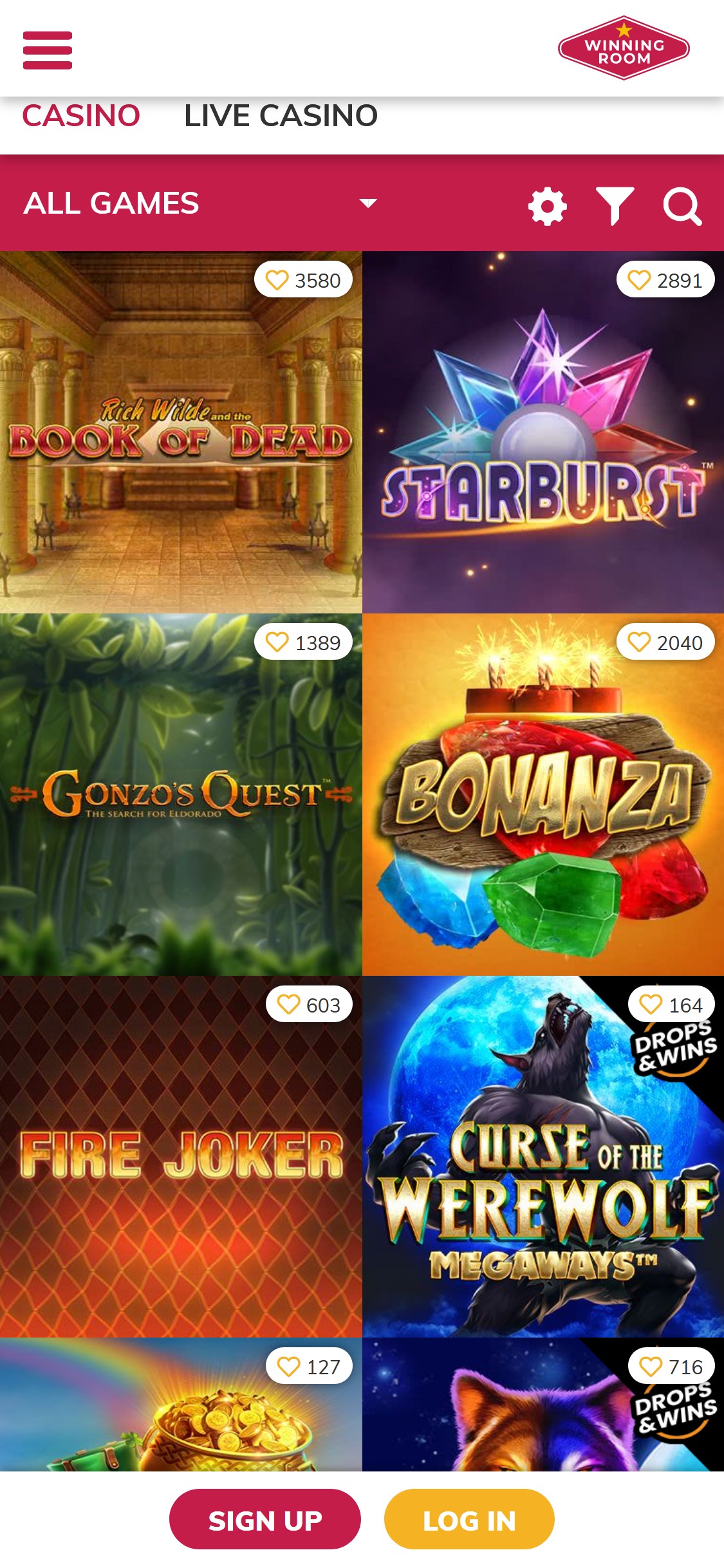 Winning Room Casino Mobile Games Review