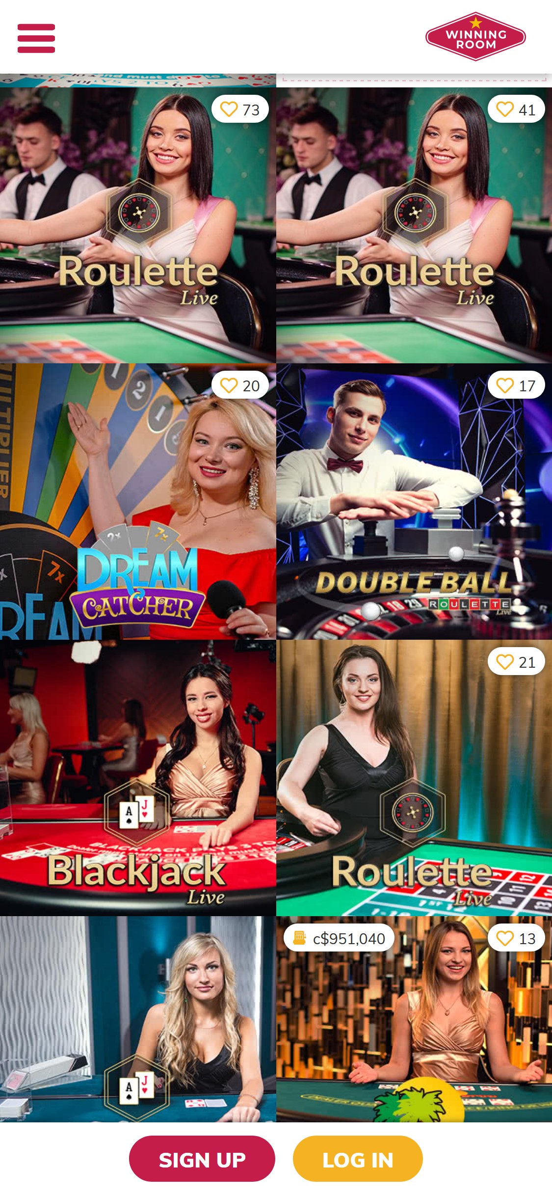 Winning Room Casino Mobile Live Dealer Games Review