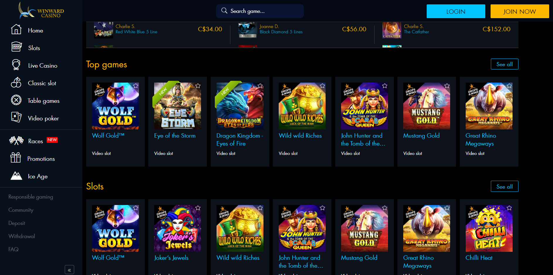 Winward Casino Games