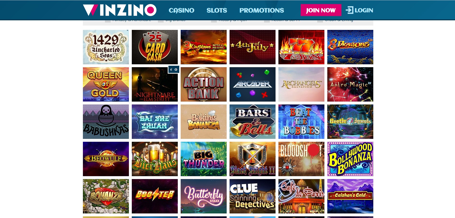 Winzino Casino Games