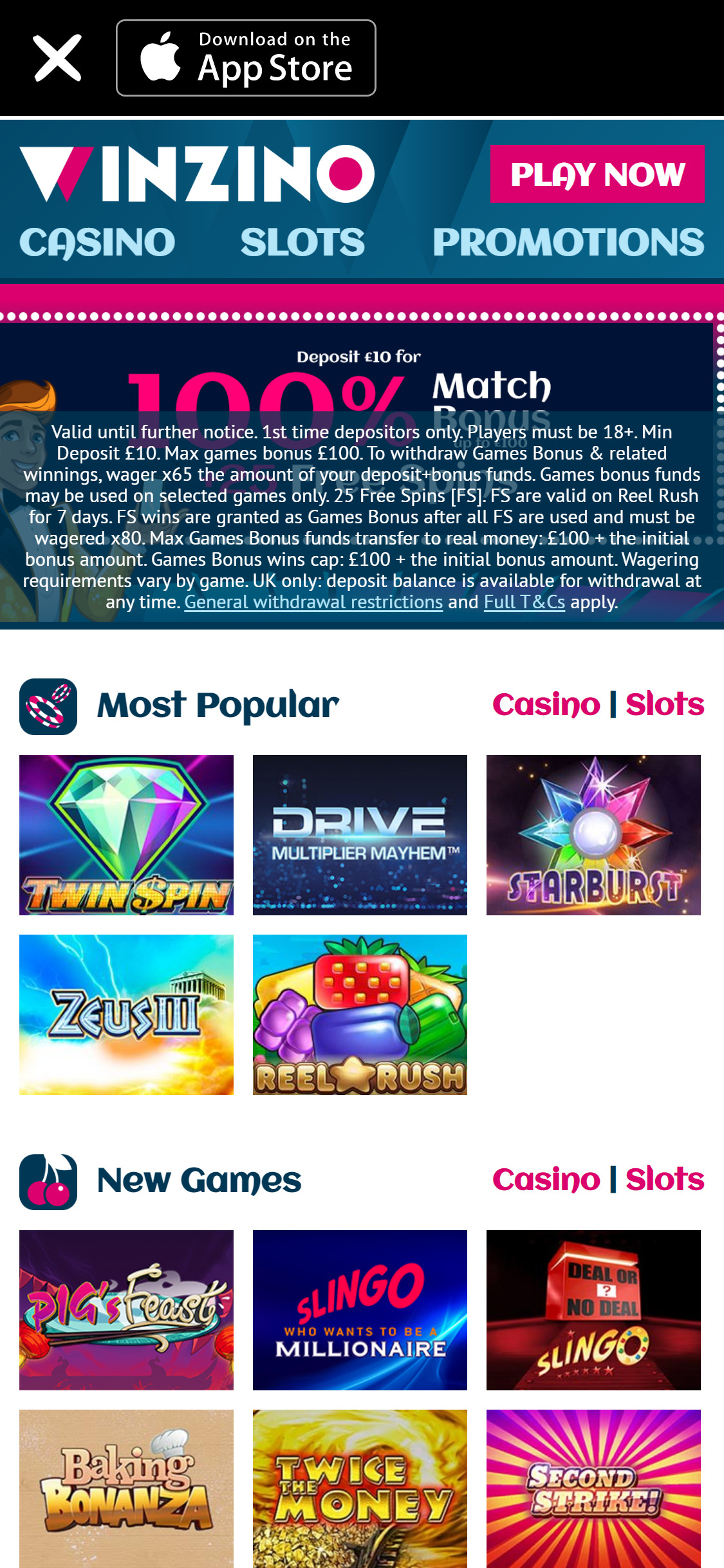 Winzino Casino Mobile Review