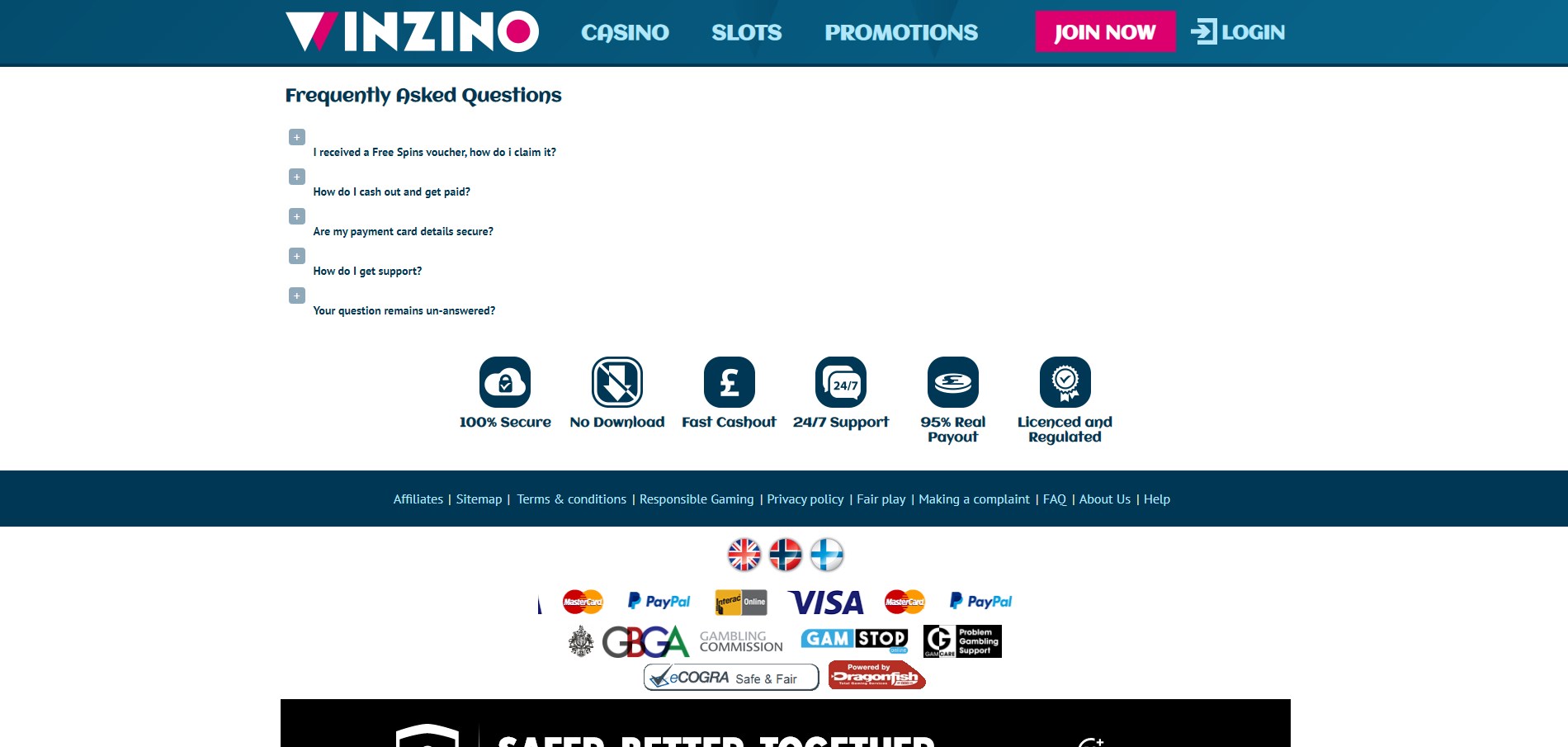 Winzino Casino Support