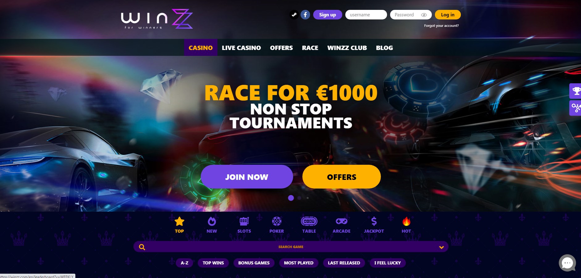 Winzz Casino Review