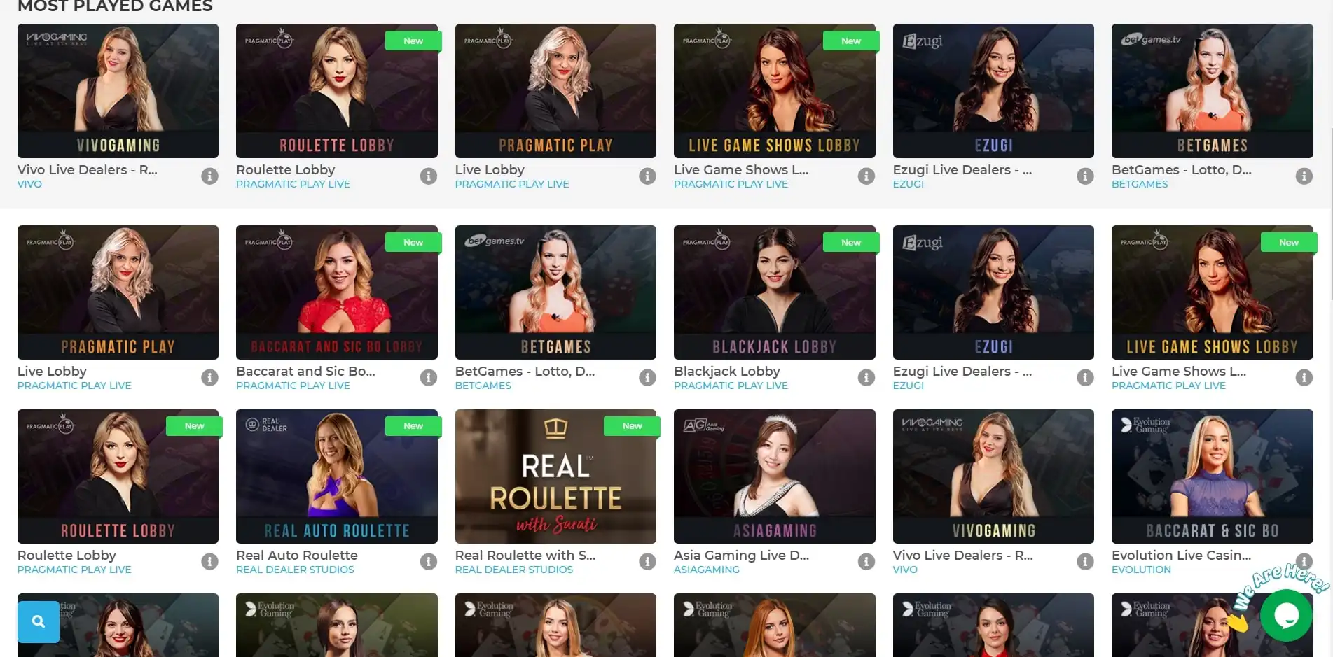 Wolfy Casino Live Dealer Games