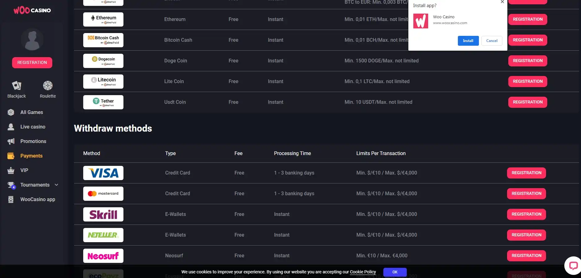 Woo Casino App