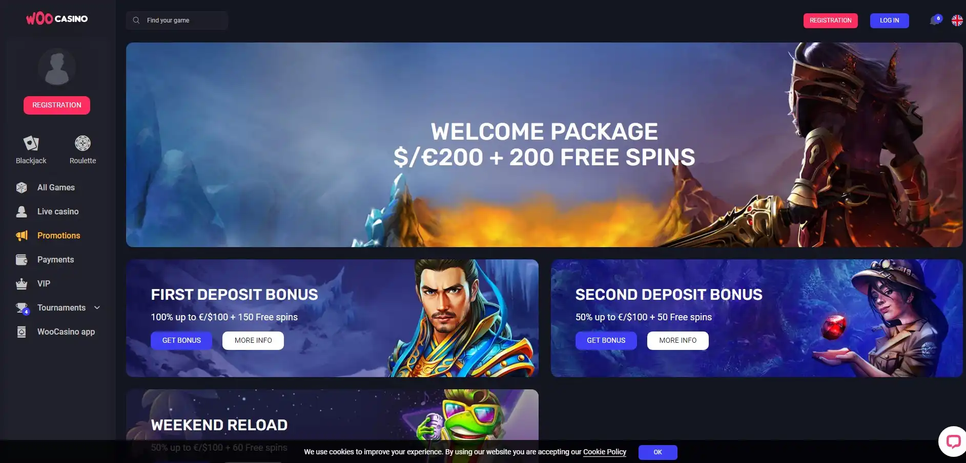 Woo Casino No Deposit Bonus